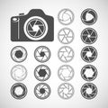 Camera shutter icon set, vector eps10 Royalty Free Stock Photo