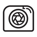 Camera shutter icon vector sign and symbol isolated on white background, Camera shutter logo concept