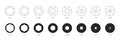 Camera shutter icons collection. Set of camera lens aperture pictograms. Camera shutter symbols Royalty Free Stock Photo