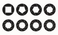 Camera shutter icons set. Set of lens diaphragm with various number of petals Royalty Free Stock Photo