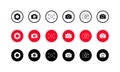 Camera shutter  lens and photo cameras set icons. Vector on isolated background. EPS 10 Royalty Free Stock Photo