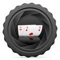 Camera shutter with poker aces