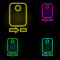 Camera sign neon color set icon. Simple thin line, outline vector of image icons for ui and ux, website or mobile application Royalty Free Stock Photo