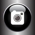 Camera simple icon on black button Royalty Free Stock Photo