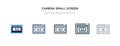 Camera small screen size icon in different style vector illustration. two colored and black camera small screen size vector icons