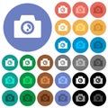 Camera solid round flat multi colored icons