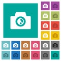 Camera solid square flat multi colored icons