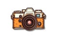 Camera Sticker On Isolated White Background