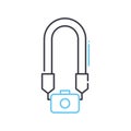 camera strap line icon, outline symbol, vector illustration, concept sign