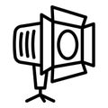 Camera studio spotlight icon, outline style Royalty Free Stock Photo