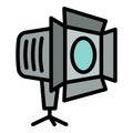 Camera studio spotlight icon, outline style Royalty Free Stock Photo