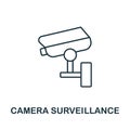 Camera Surveillence icon from cyber security collection. Simple line Camera Surveillence icon for templates, web design and Royalty Free Stock Photo