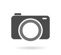 Camera symbol. Isolated infographic gray sign. Icon illustration for web design, photography, article, news, vector.