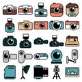 25 custom camera icons Royalty Free Stock Photo