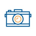 Camera thin line icon. Vector illustration for photography concepts