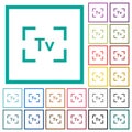 Camera time value mode flat color icons with quadrant frames Royalty Free Stock Photo