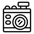 Camera tourist icon outline vector. Country adult