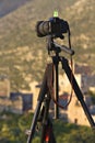 Camera on a tripod