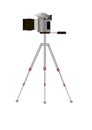 Camera on a tripod Royalty Free Stock Photo