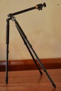 The camera tripod is adjusted to get a top view angle Royalty Free Stock Photo