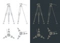 Camera tripod blueprints Royalty Free Stock Photo