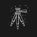 Sketch icon in black - Camera tripod