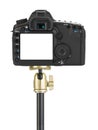 Camera on tripod Royalty Free Stock Photo