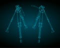 Camera tripod isometric blueprints Royalty Free Stock Photo