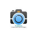 Camera vector icon in modern style isolated on white background. Royalty Free Stock Photo
