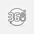 360 camera vector icon in thin line style Royalty Free Stock Photo