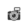 Camera vector illustration. good for camera icon, photography, or videography industry. simple flat with dark grey color style Royalty Free Stock Photo