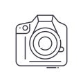 Camera vew icon, linear isolated illustration, thin line vector, web design sign, outline concept symbol with editable Royalty Free Stock Photo