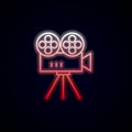 Camera, video, cinema nolan neon icon