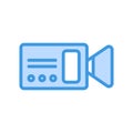 Camera Video icon in blue style about multimedia for any projects Royalty Free Stock Photo