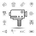 camera, video icon. Simple thin line, outline vector element of Cinema icons set for UI and UX, website or mobile application