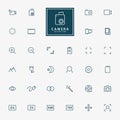 32 camera and video minimal line icons Royalty Free Stock Photo