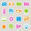 Camera and Video sticker icons set Royalty Free Stock Photo