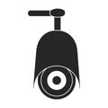 Camera video vector black icon. Vector illustration cctv on white background. Isolated black illustration icon of camer