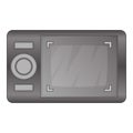 Camera viewfinder with exposure icon cartoon style