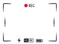 Camera viewfinder frame hand drawn style, video or photo focus screen. Sketch recording or snapshot template, digital