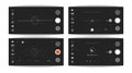 Camera viewfinders. Mobile video and photo app. Realistic interface with horizontal, landscape mode, UI elements. Dark