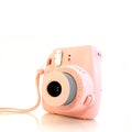 Instant Mini Film Camera Front View Extended Lens Wrist Strap Royalty Free Stock Photo