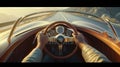 The camera zooms in on a drivers hands as they grip the steering wheel tightly revving the engine in preparation for