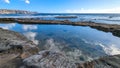Natural volcanic pool near Playa de las Americas beach, Tenerife, Canary Islands. Spain Royalty Free Stock Photo