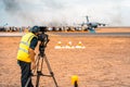 Avalon, Melbourne, Australia - Mar 3, 2019: Cameraman at the airshow