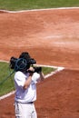 Cameraman on Baseball Field Royalty Free Stock Photo