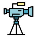 Cameraman camera icon color outline vector Royalty Free Stock Photo