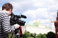 Cameraman filming Royalty Free Stock Photo