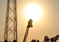 Cameraman filming on a crane Royalty Free Stock Photo