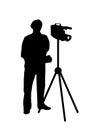 Cameraman filming silhouette Royalty Free Stock Photo